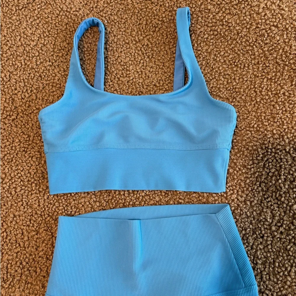 Beach Riot Light Blue Ribbed Active set - Picture 3 of 5